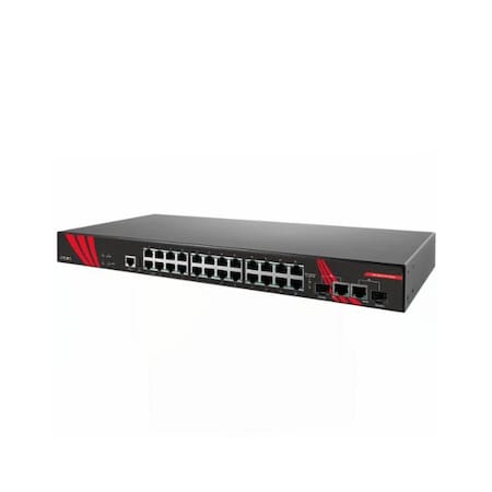 Antaira 26-Port Industrial Gigabit Managed Ethernet Switch, w/24-10/100/1000Tx RJ45 and 2-Gigabit Combo Port LMX-2602G-SFP